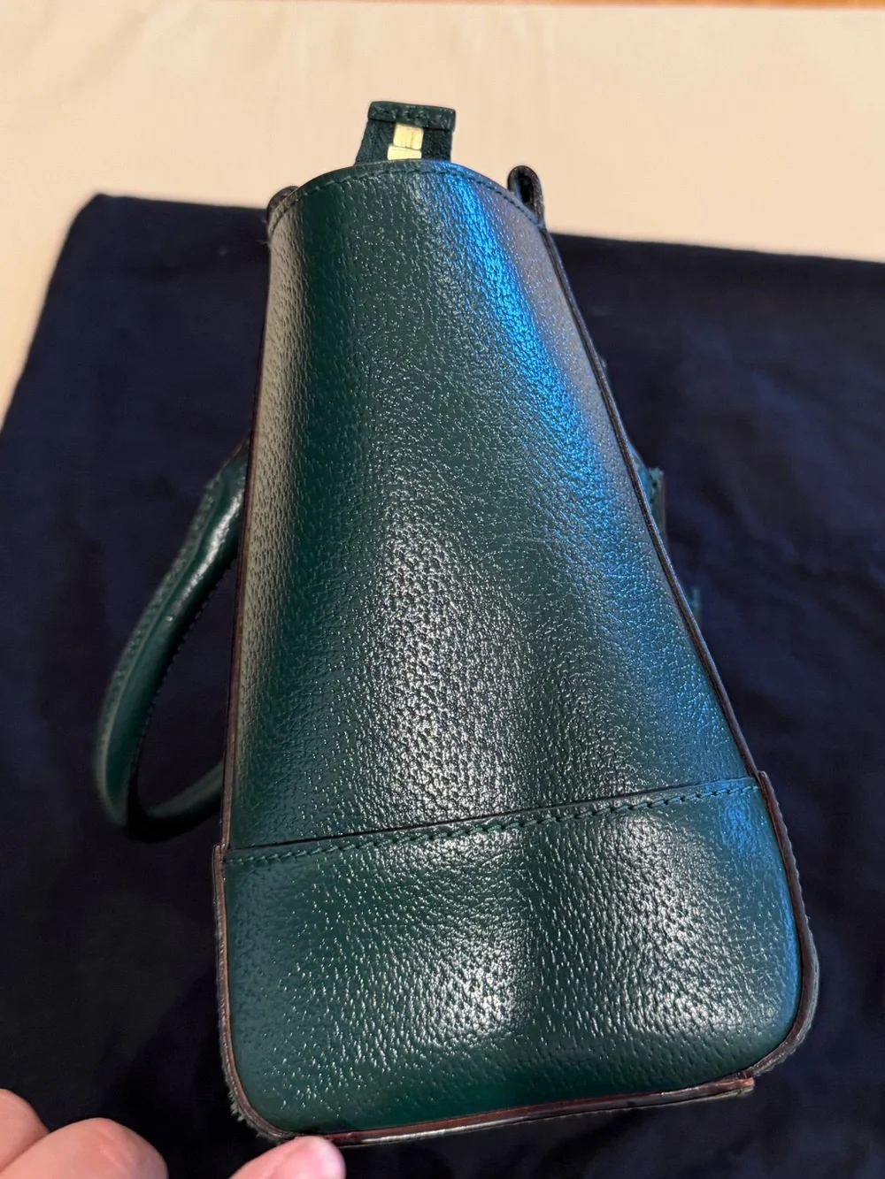 Kate Spade Forest Green Pebbled Leather Satchel & Wallet